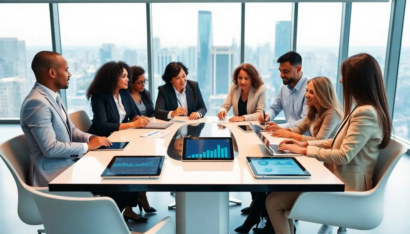 diverse group of investors discussing multi-family real estate.